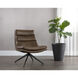 Keller Missouri Mahogany Leather Swivel Lounge Chair, Swivel